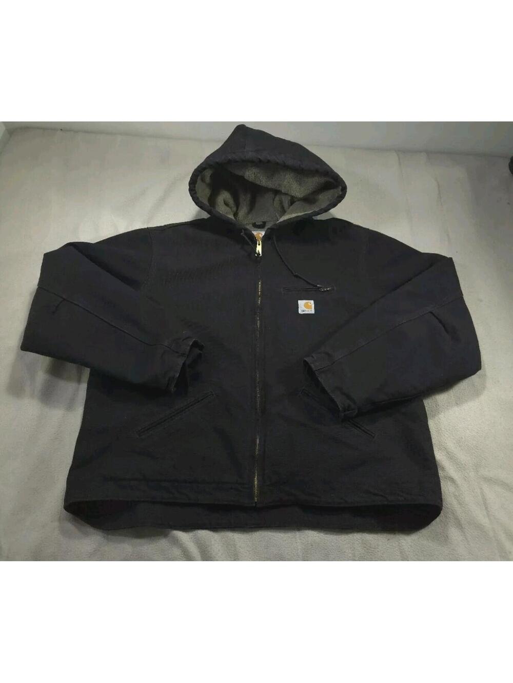 Carhartt Jacket Womens 2XL Black Sherpa Lined Hooded WJ141 BLK Sandstone Sierra
